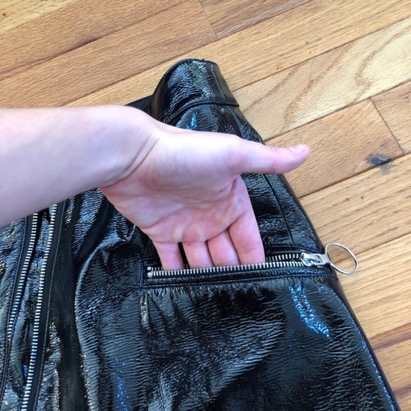 Rebecca Minkoff Faux-Patent Leather Zip Mini Skirt - Picture 7 of 8